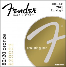 струни FENDER 70XL для акустичної гітари десятка